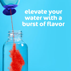 Close-up of Mio Fruit Punch branding with vibrant fruit flavor.
