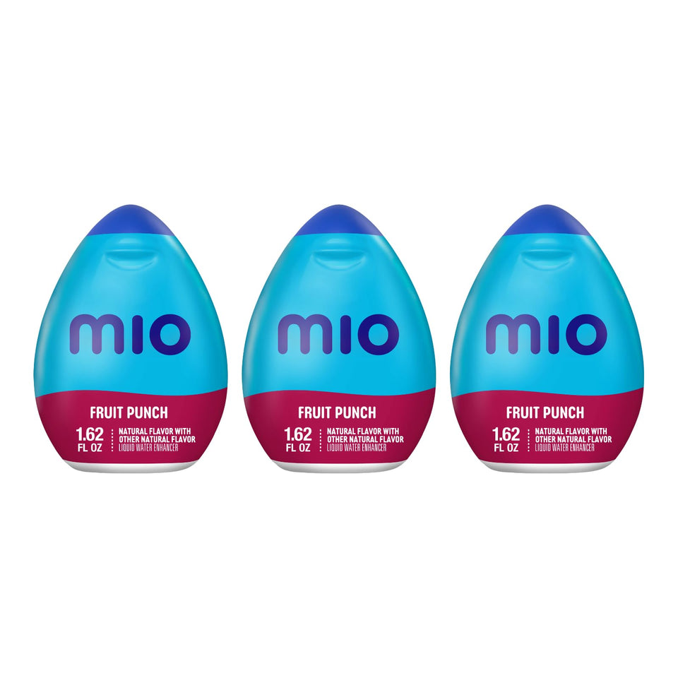 Mio Fruit Punch three-pack bottles offer portable, zero-calorie flavor.