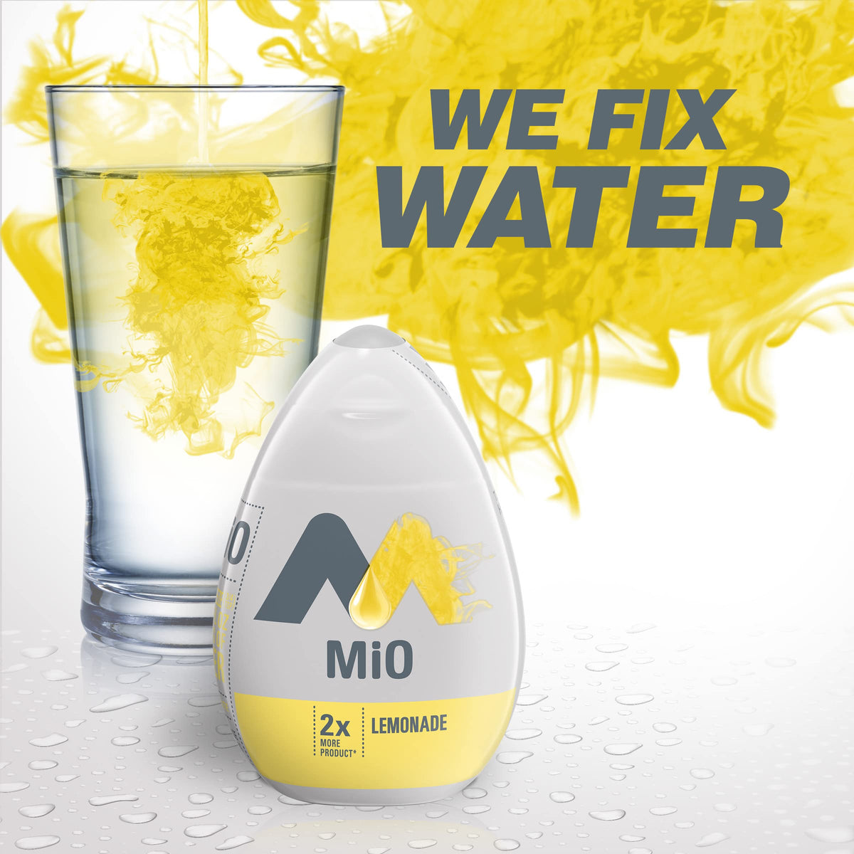 Mio Lemonade bottle squeeze releases flavor for on-the-go hydration.