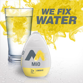 Mio Lemonade bottle squeeze releases flavor for on-the-go hydration.