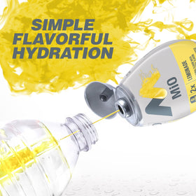 Mio Lemonade label close-up highlights flavor identity and packaging design.