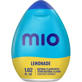Mio Lemonade enhancer bottle pour demonstrates convenient on-the-go mixing.