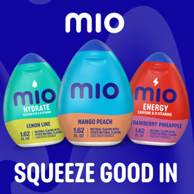 Glass of water shows vivid color with Mio Mango Peach