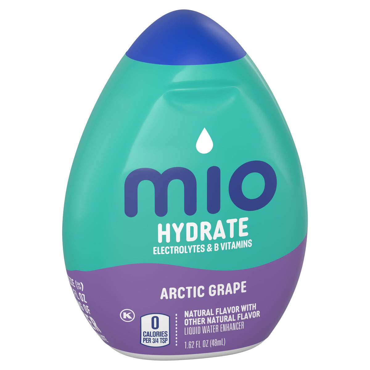 MiO Arctic Grape drops-infuse close-up showing quick flavor release into water