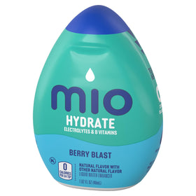 MiO Sport Berry Blast bottle in a gym bag for workouts.