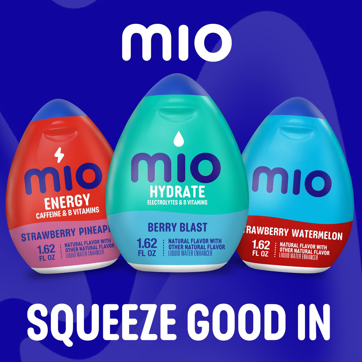 MiO Sport Berry Blast close-up showing zero calories per serving.