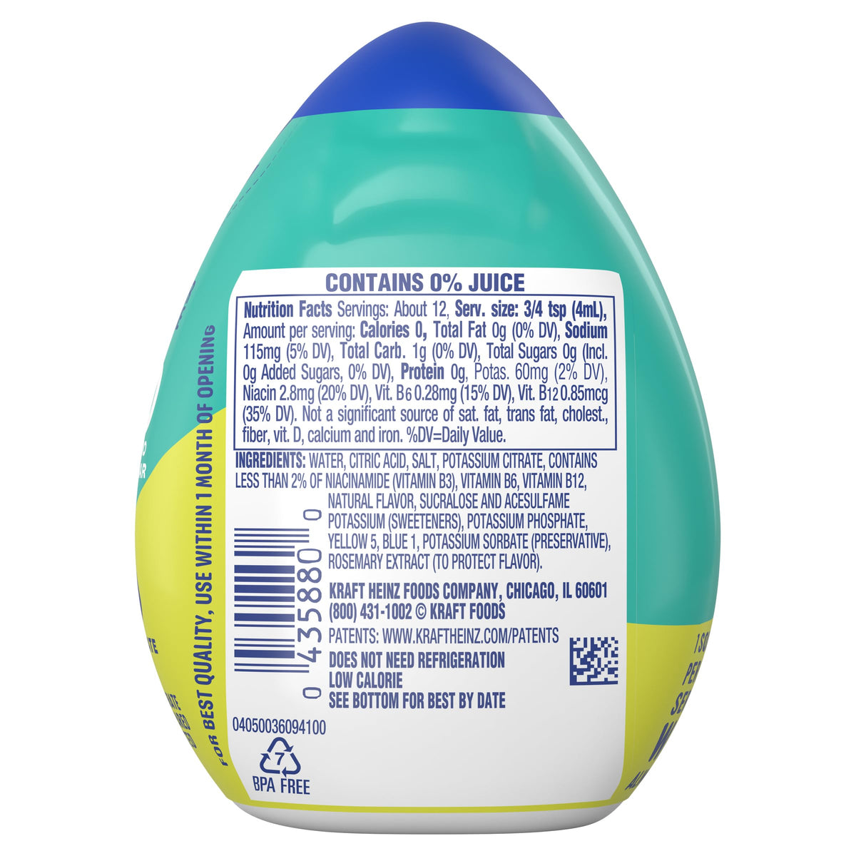Close-up of Mio Sport electrolytes and B vitamins in Lemon Lime.