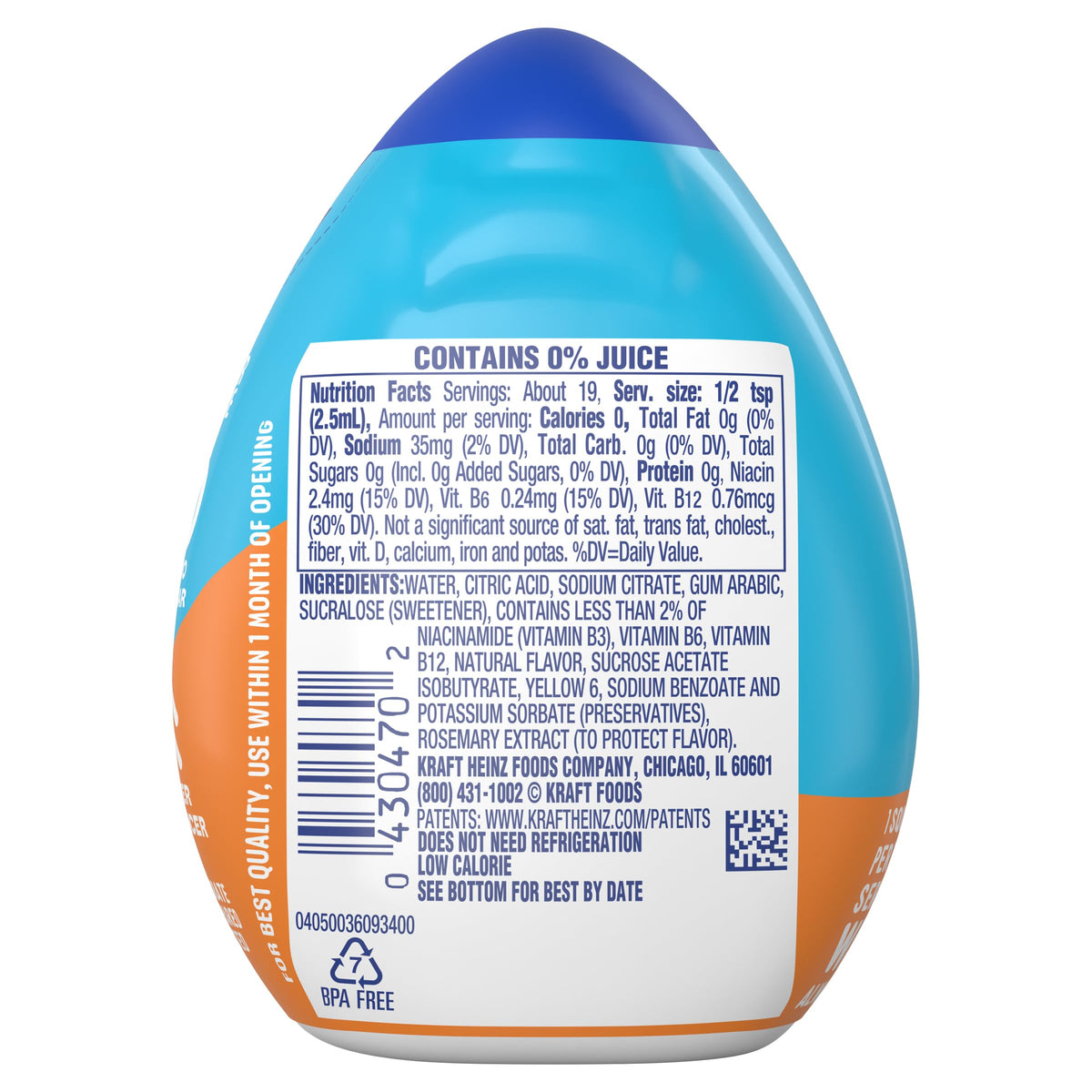 Mio sweet tea bottle close-up emphasizes flavorful, zero-calorie refreshment.