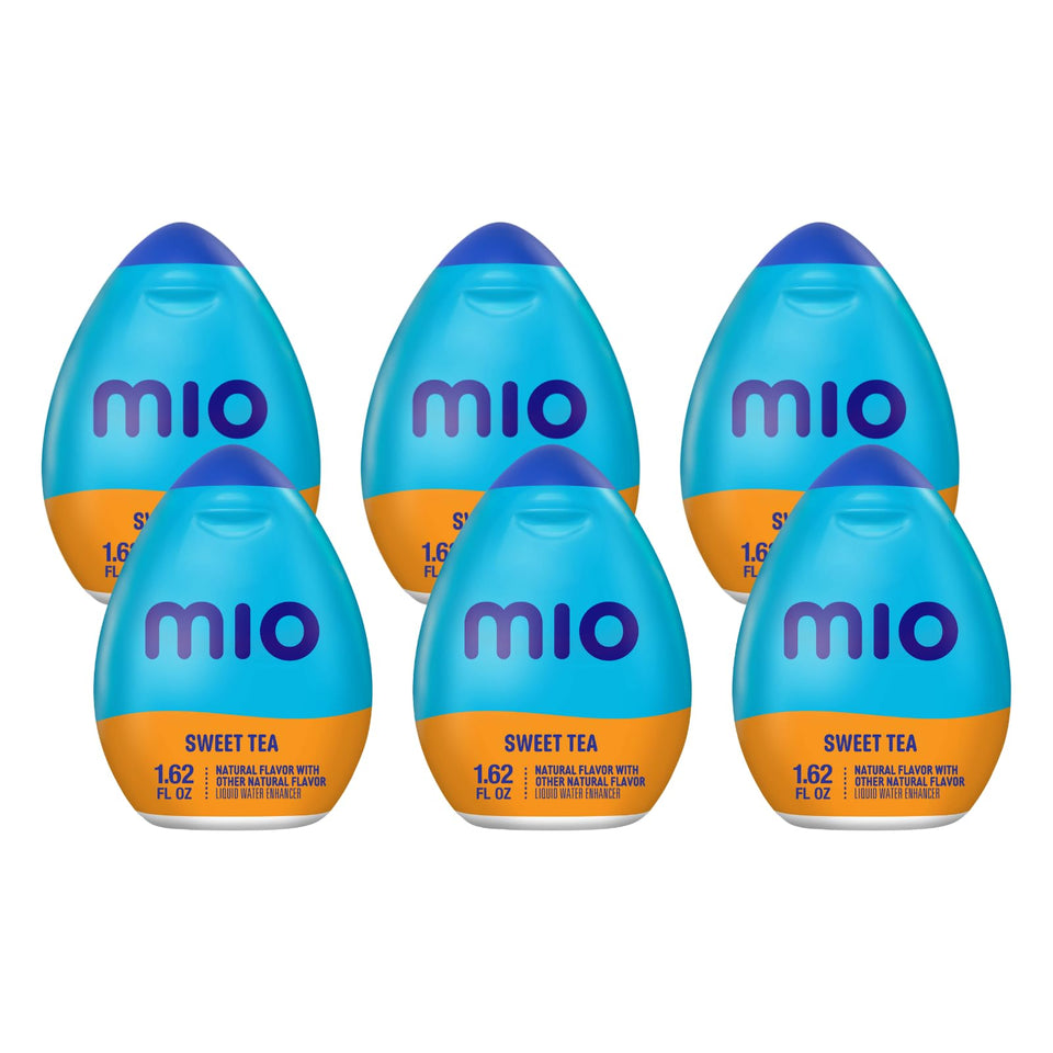 Mio Sweet Tea bottle front view shows compact design for on-the-go flavor