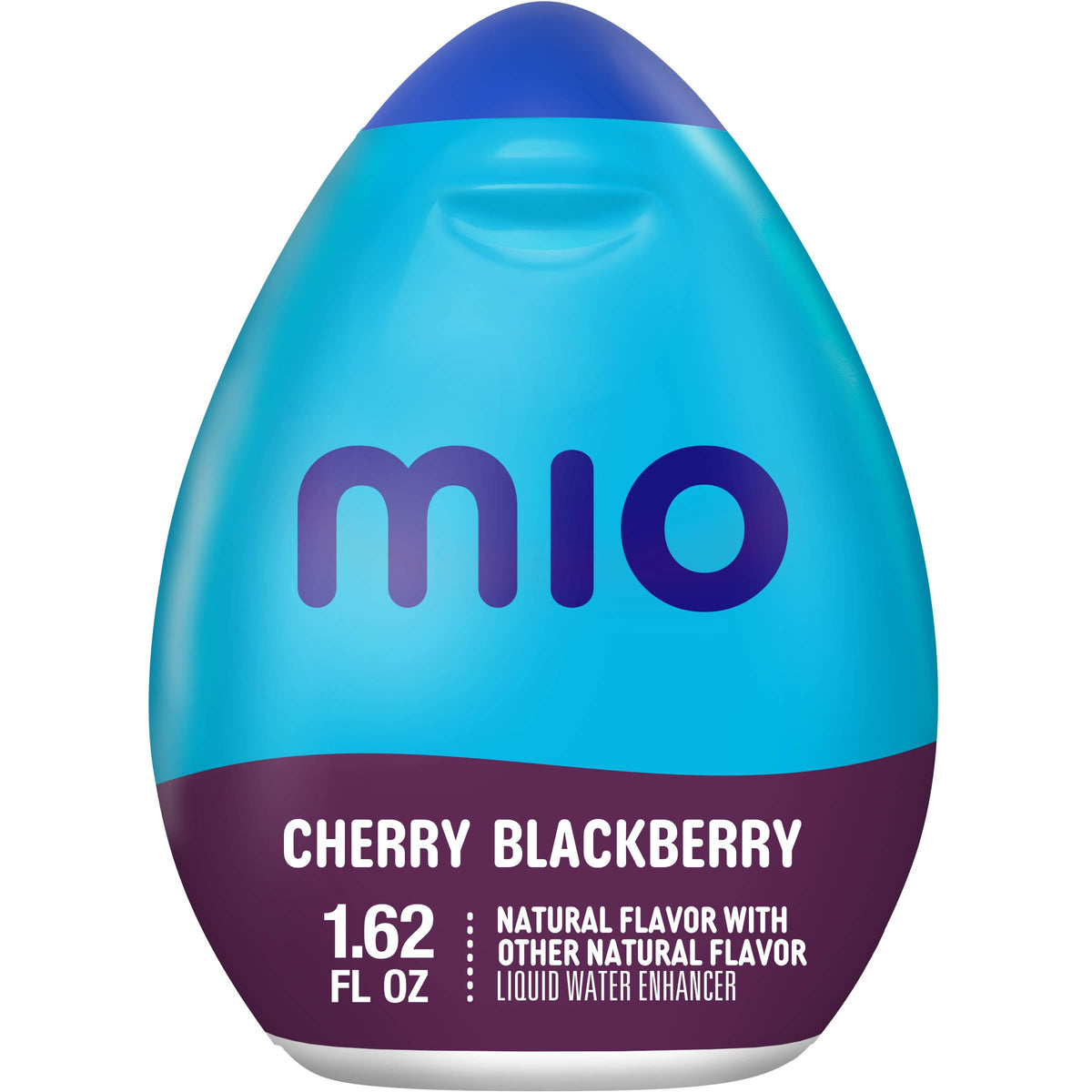 MIO Blueberry Lemonade bottle label, bright citrus-inspired taste
