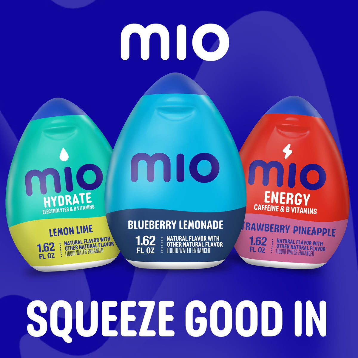 Mio Four-pack display captures savings and bulk convenience for home or gym.
