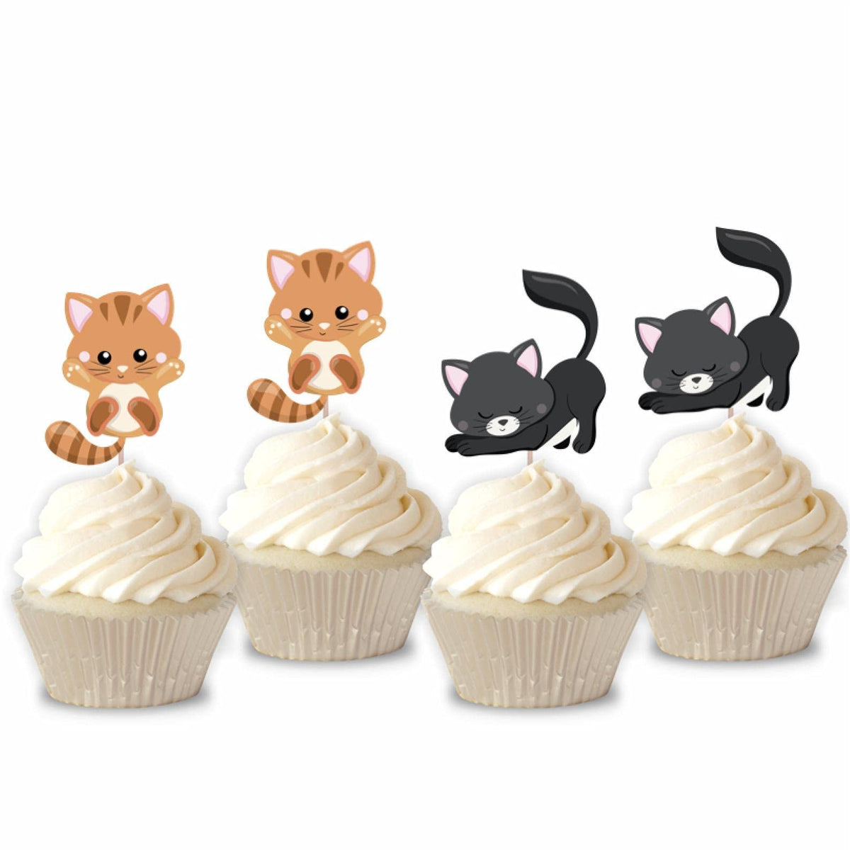 Mirabuy cat cupcake picks brighten birthday treats.