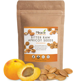 Miracle Farming bitter apricot seeds pack-shot in resealable pouch for easy daily use.