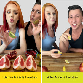 No artificial sweeteners on Miracle Frooties packaging label.