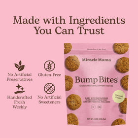 Miracle Mama Bump Bites bite-sized cookies with crunchy texture