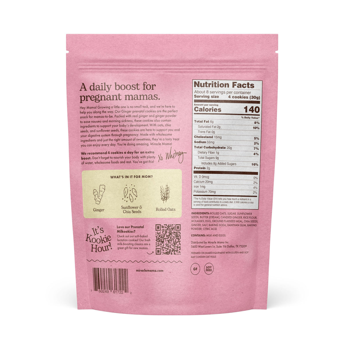 Miracle Mama Bump Bites ginger closeup highlighting natural ginger for nausea-friendly flavor