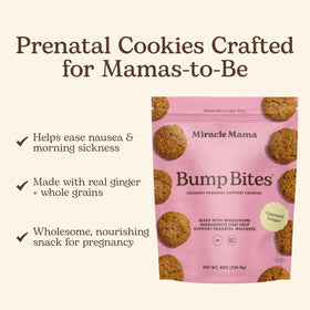 Miracle Mama Bump Bites oats and seeds closeup emphasizing omega-3s and nutrients
