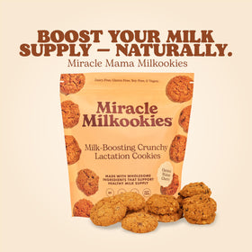 Gluten-free icon on Miracle Mama Milkookies packaging for safe dietary choice