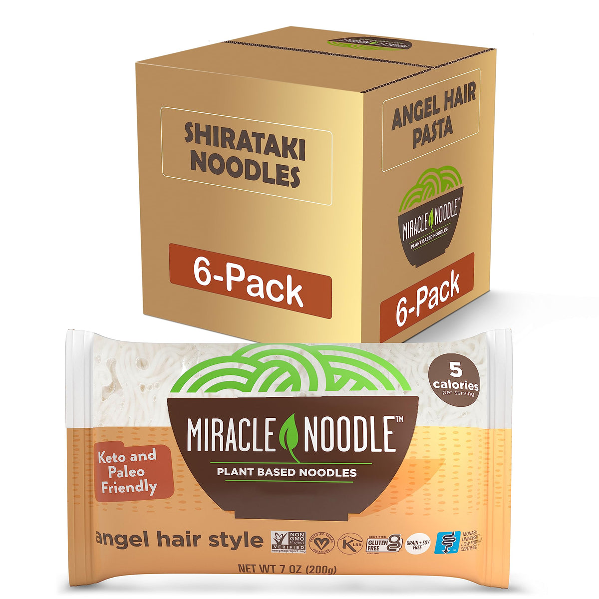 Miracle Noodle Angel Hair pasta bundle, ideal for quick, light meals.
