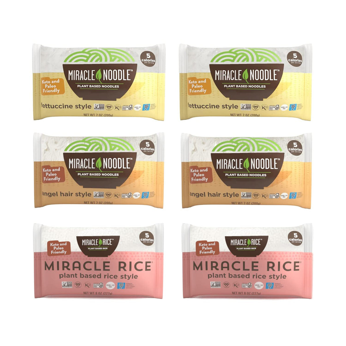 Miracle Noodle angel hair pasta pack offers a low-calorie base for sauces.