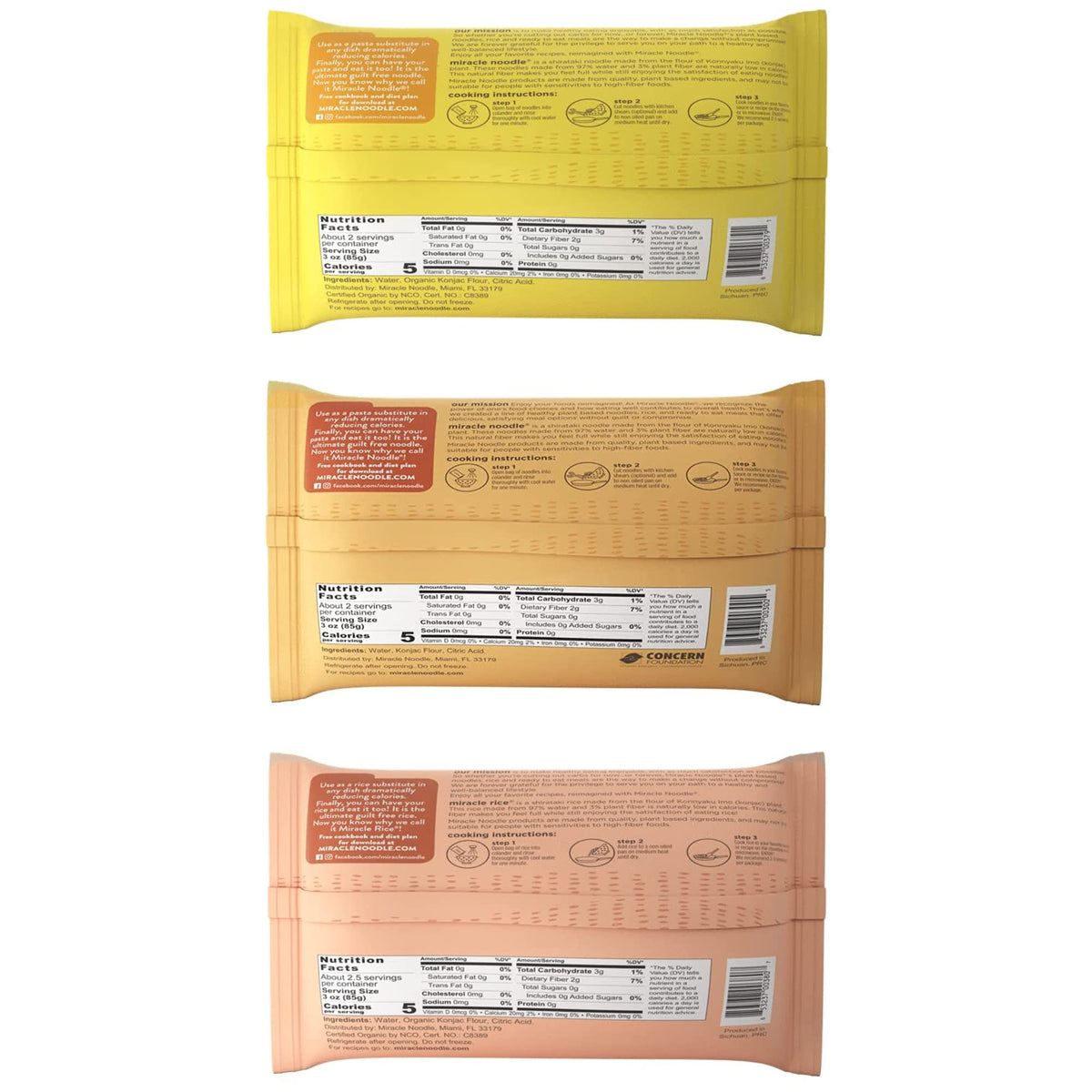 Kitchen pantry shot of Miracle Noodle emphasizes easy, healthy meal options.