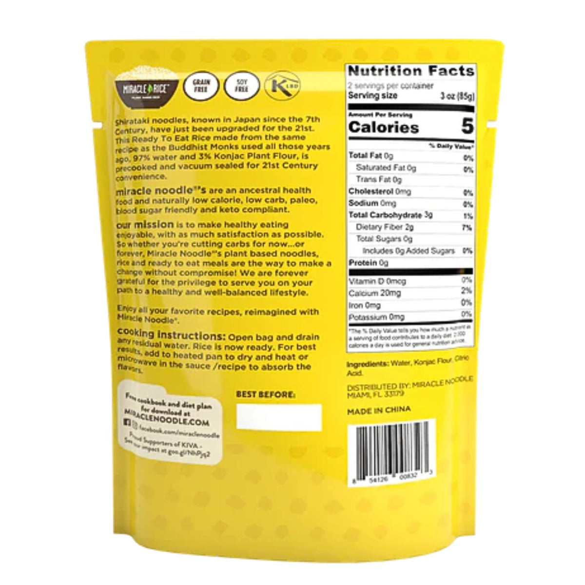 Miracle Noodle versatile rice substitute for bowls, puddings, and more.