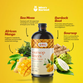 Bottle next to burdock root hints at herbal depth in Mira’s Harvest Bitters.