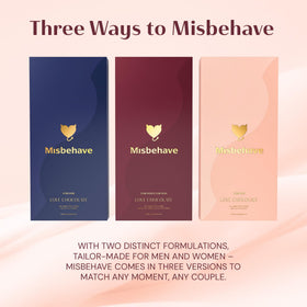 Vegan and gluten-free badge on Misbehave packaging signals dietary inclusivity.