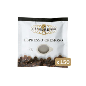Miscela D'Oro Cremoso pods crema close-up for rich crema extraction.