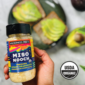 Wilderness Poets Miso Nooch on avocado toast boosts flavor.