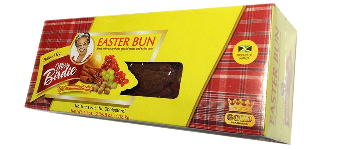 Miss Birdie Easter Bun 40oz, Jamaica-made packaging ideal as a gift.