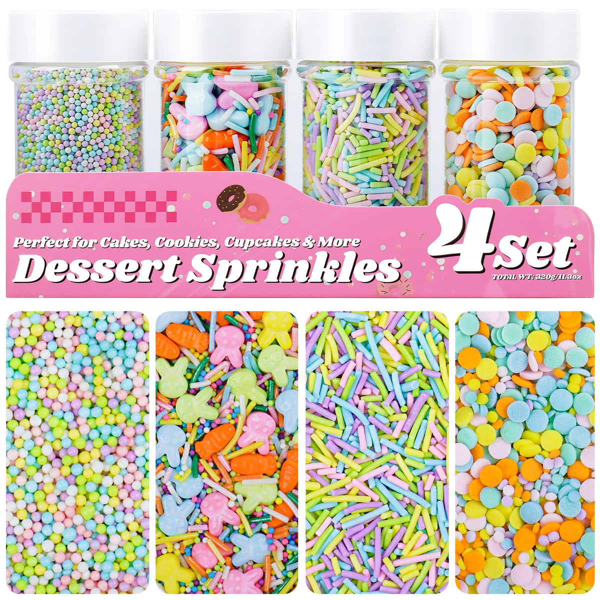 Miss Doozy Easter Sprinkles bunny candies for decorating cakes.