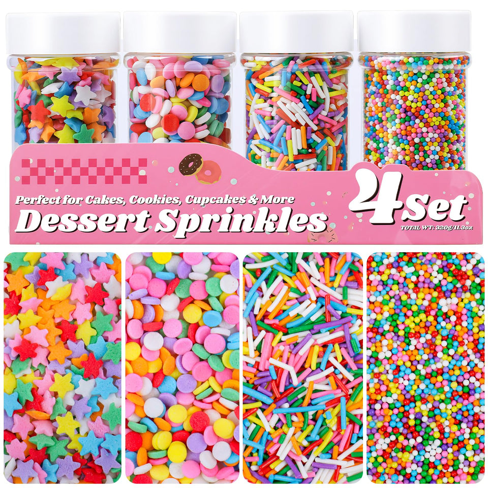 Miss Doozy Rainbow Sprinkles star confetti on cookies for festive decoration