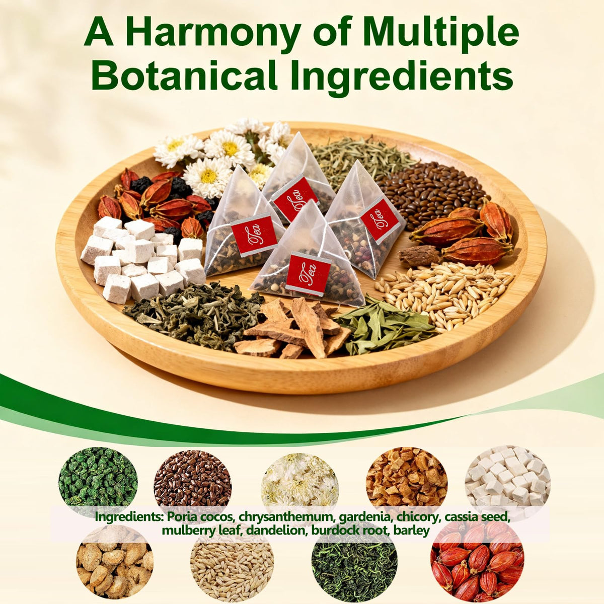 Miss Feel nine-ingredient tea label emphasizes natural botanicals and balanced formulation.