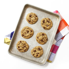 Miss Jones Baking Organic Cookie Mix chocolate chips visible for morsels.