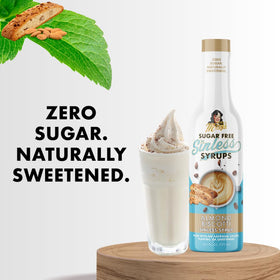Miss Mary’s Almond Biscotti Sinless Syrup gift-ready bottle ideal for gifting