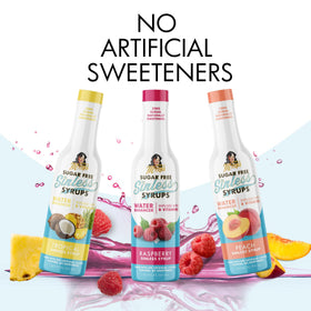 Miss Mary's Morning Elixir Raspberry Sinless Syrup dessert topping delivers fruity flavor without sugar.