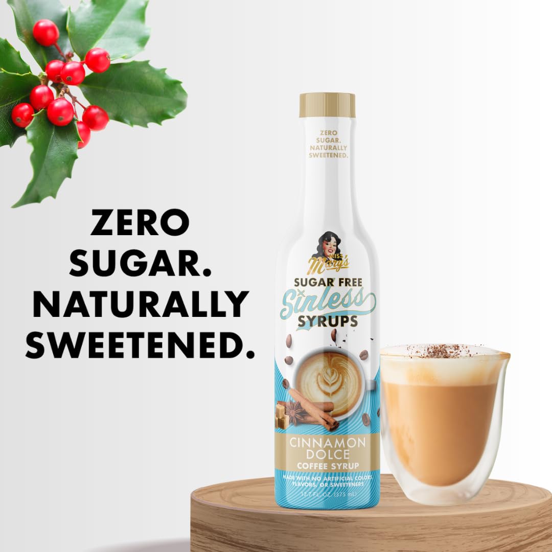 Miss Mary's Morning Elixir syrup in glass with coffee showing versatile use