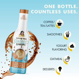Miss Mary's Sinless Syrup pouring into a cup for sugar-free flavor
