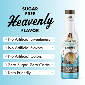 Miss Mary's Sinless Syrup ingredients label highlighting monk fruit and stevia