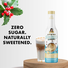 Miss Mary's Sinless White Chocolate Syrup with monk fruit and stevia sweeteners.