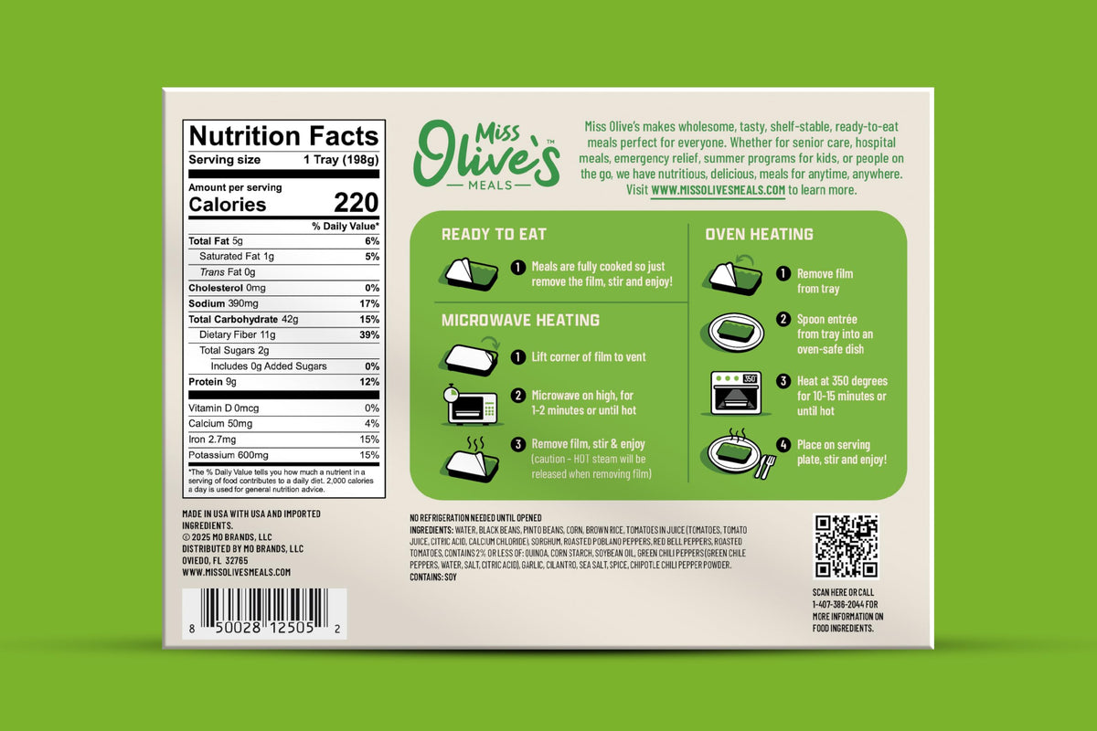 Miss Olive's Pasta Fagioli, comforting texture ready in minutes.