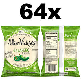 64-pack display of Miss Vickie's Jalapeño kettle chips for sharing