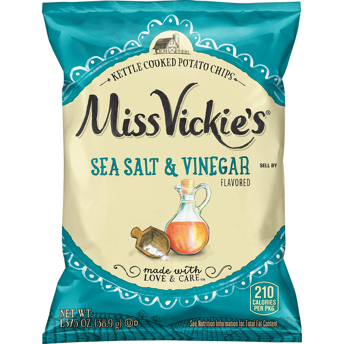 Miss Vickie's Sea Salt & Vinegar kettle chips in a 64-pack for on-the-go snacking