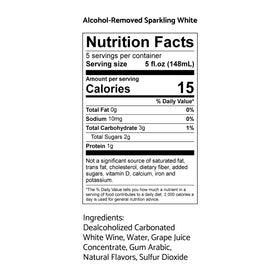 Close-up of Missing Thorn label highlighting aromas and dealcoholization.