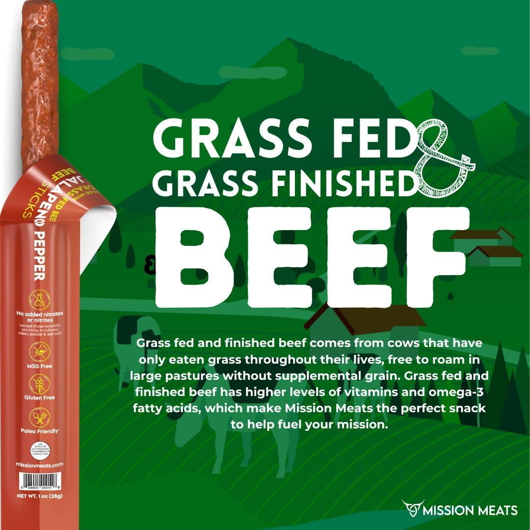 Mission Meats beef stick jalapeno with 9g protein per stick.