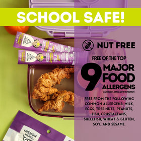 Mission Meats Kids Turkey Sticks nut-free option, dairy-free and school-ready.