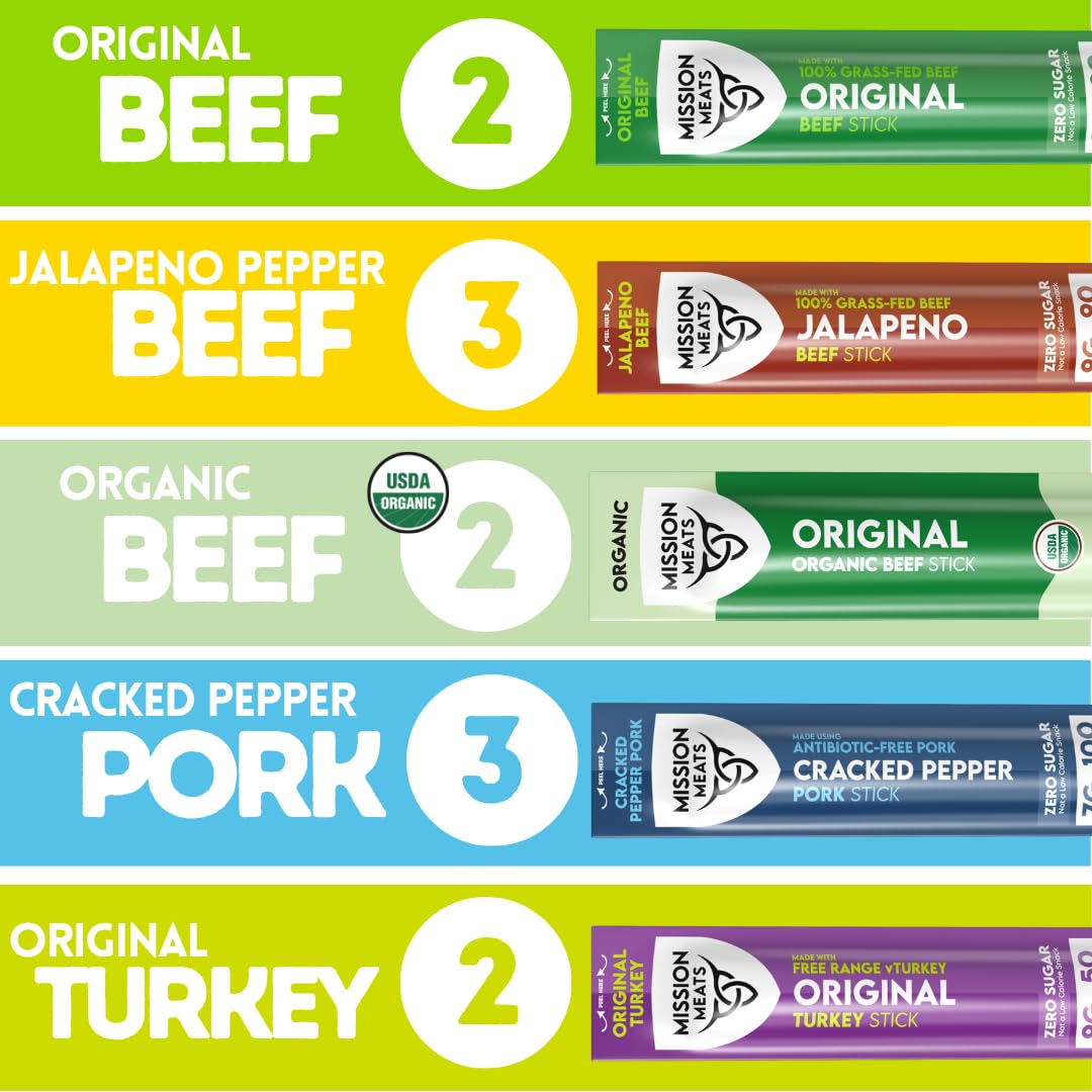 Mission Meats organic beef stick close-up highlighting premium protein
