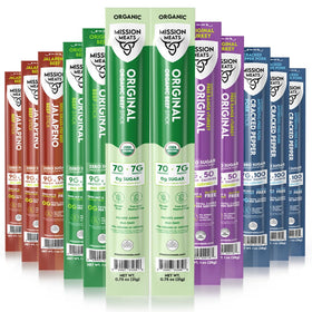 MISSION MEATS Organic Beef Stick for a clean, protein-packed snack on the go.