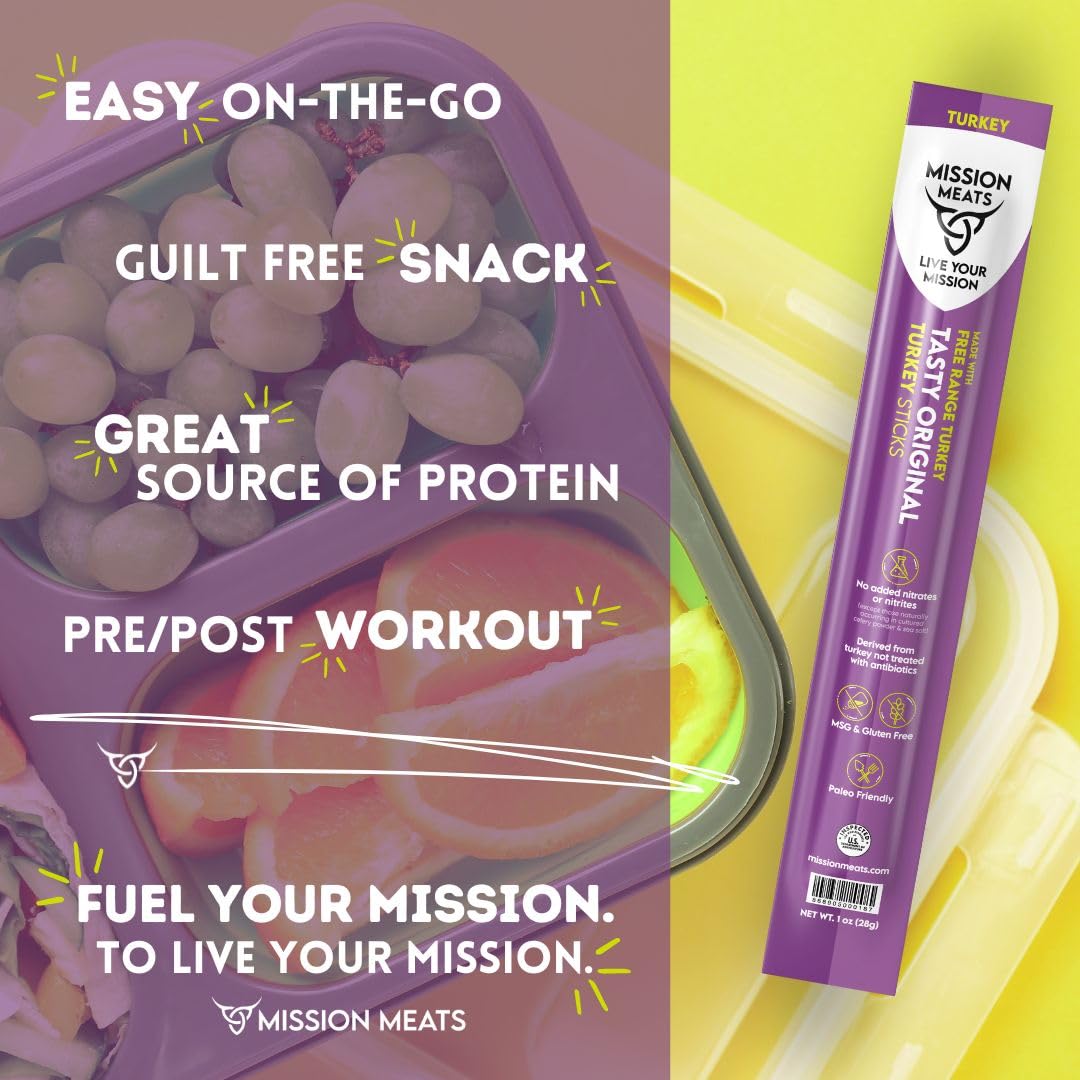 Gluten-free, dairy-free, nut-free and soy-free Mission Meats turkey sticks